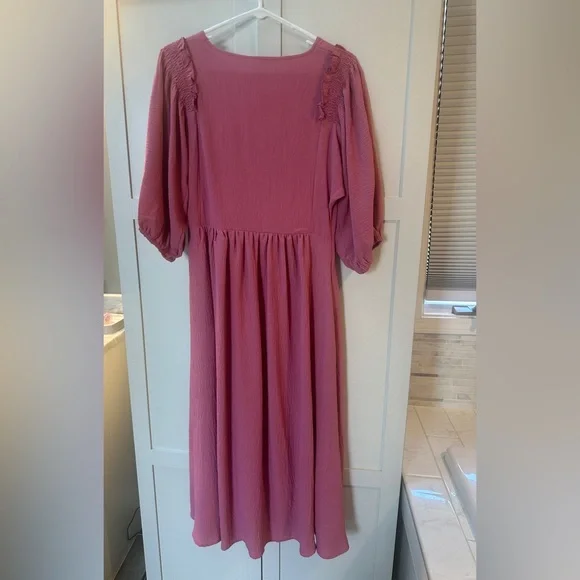 Nursing Queen Midi-Length Nursing Dress- Vintage Rose 2.0 - XS (2/4) Pink - Picture 7 of 9